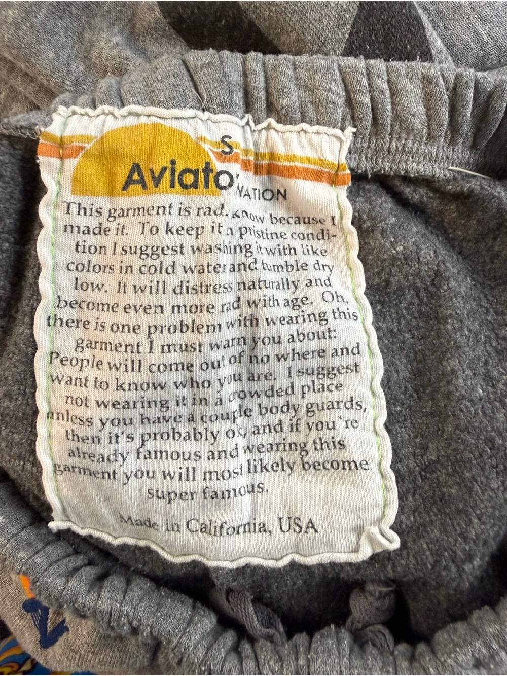 Aviator Nation Bolt Sweatpants Heather Grey Lightning Bolt Size Small - Picture 3 of 5
